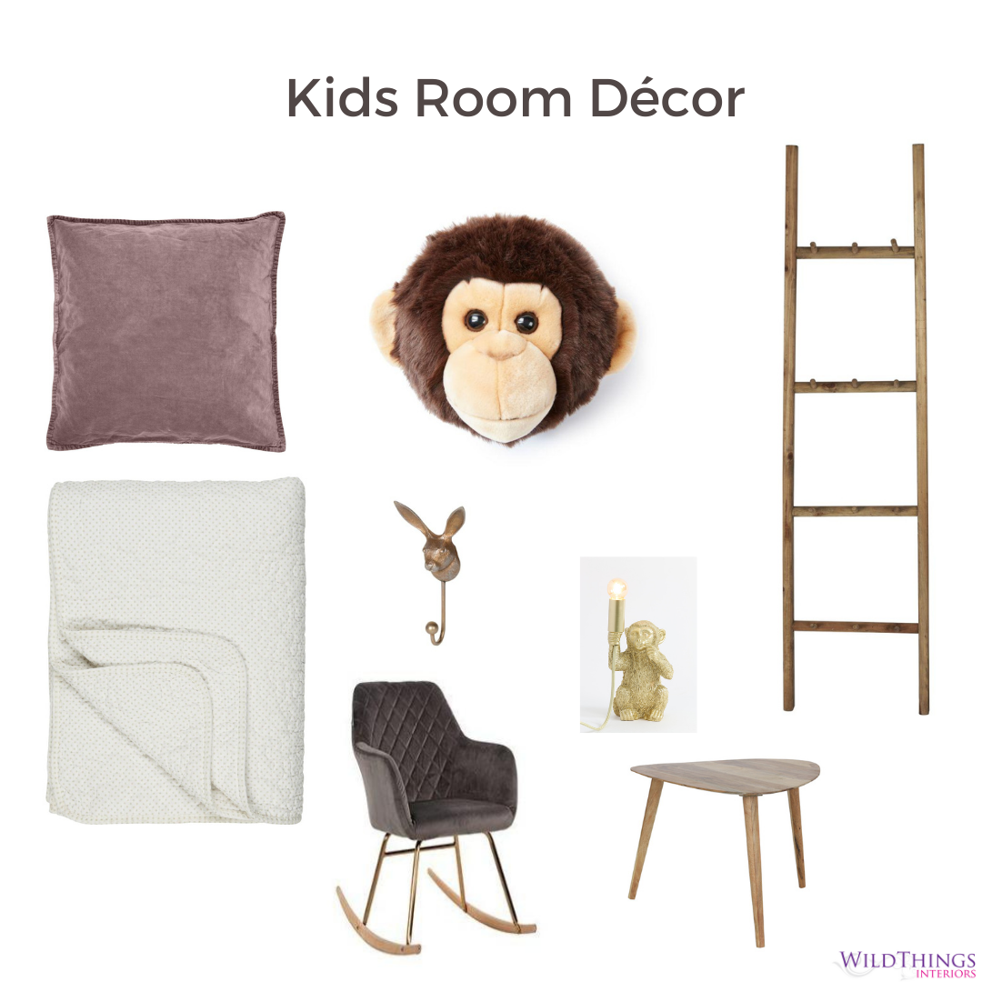 kids room decor , kids room quilts, kids room accessories , childrens room interior design, animal wall heads