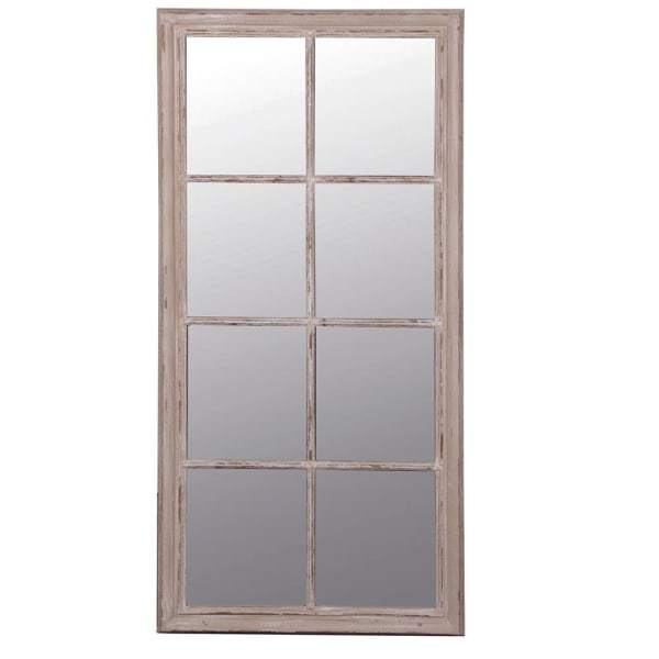 Window pane mirror. Grey window wall mirror 