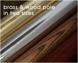 brass & wooden poles, bespoke designer poles . hand painted poles 