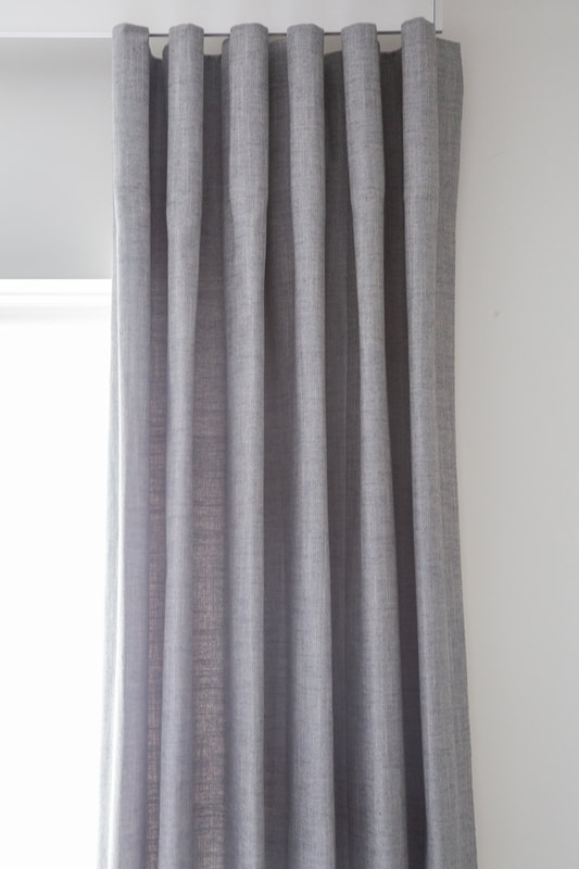 cartridge pleat curtains Leinster Wood  designer curtains, silk curtains, wave effect curtains