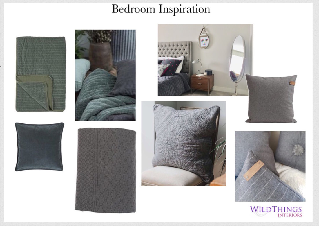 Bedroom styling with throws & cushions 